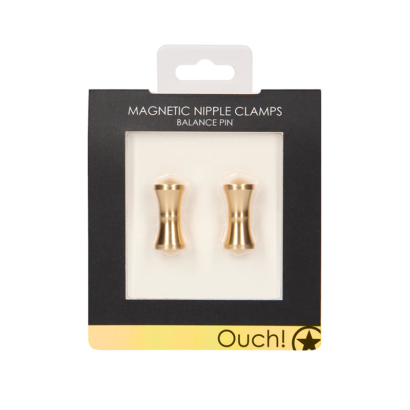 Ouch Magnetic Nipple Clamps - Balance Pin - Gold