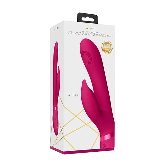 Vive - Aimi Rechargeable Triple-motor Swinging Silicone Rabbit - Pink