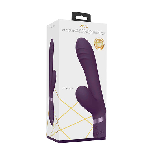 Vive - Tani Rechargeable Pulse-wave Triple-motor Finger Motion Silicone Vibrator - Purple