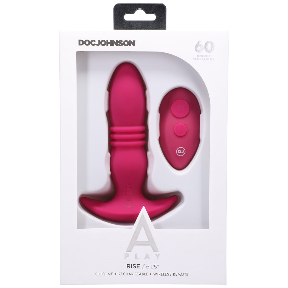A Play Rise Rechargeable Silicone Anal Plug w/Remote - Pink