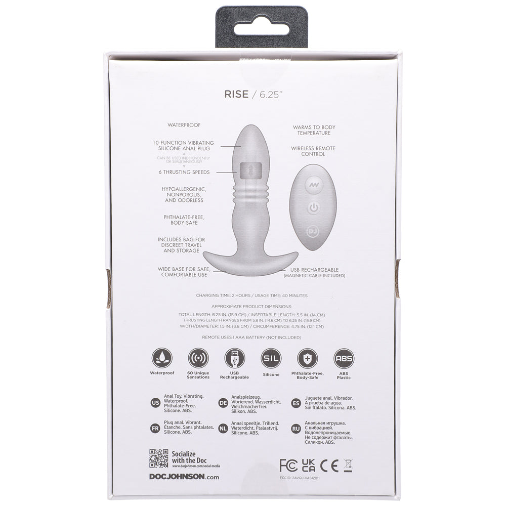 A Play Rise Rechargeable Silicone Anal Plug w/Remote - Pink