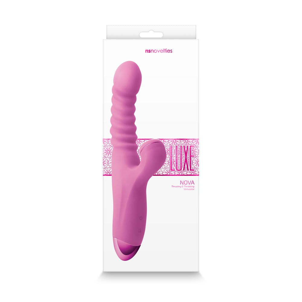 Luxe Nova Thrusting And Throbbing Dual Stimulator Pink