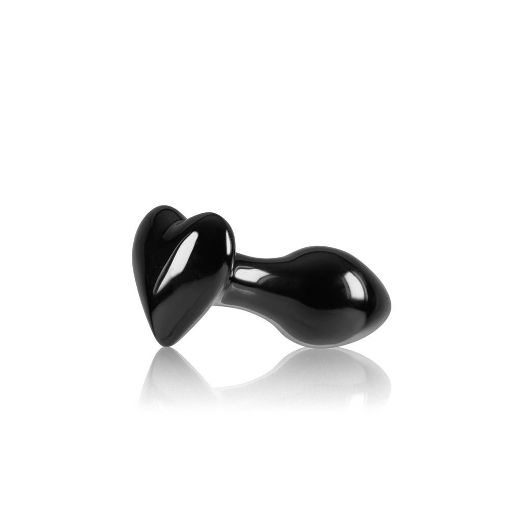 Crystal Heart Butt Plug - Black
