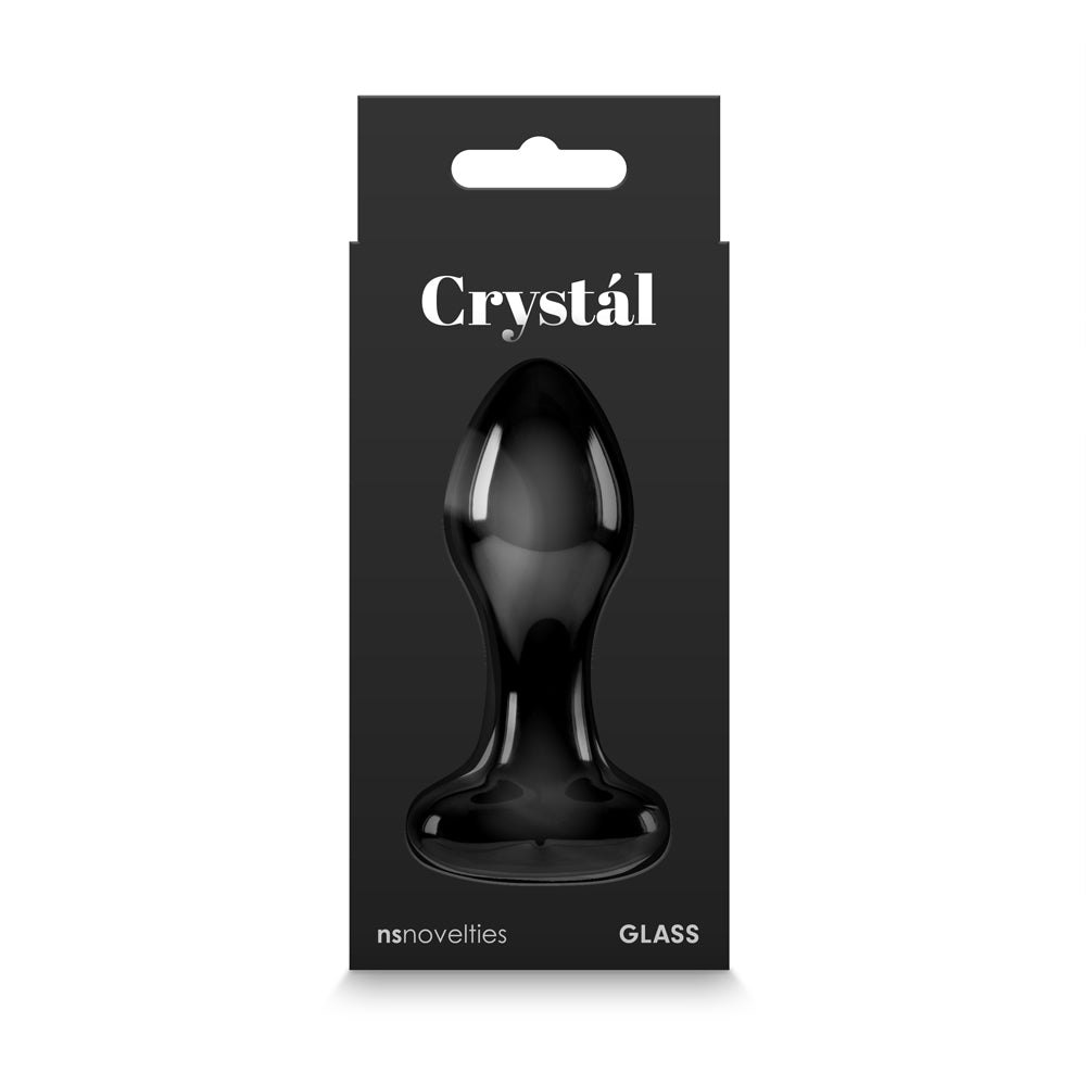 Crystal Heart Butt Plug - Black