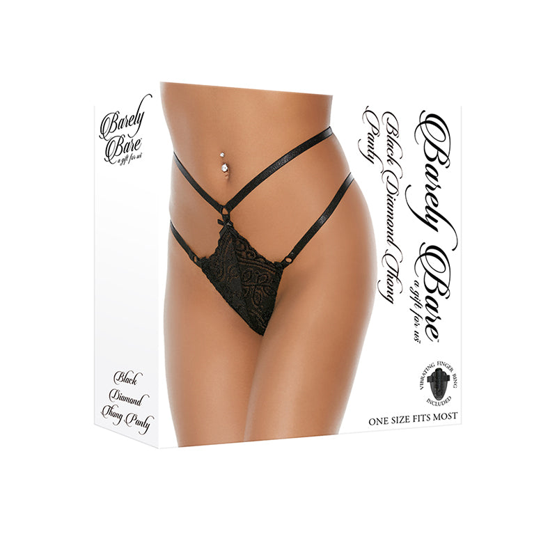 Barely Bare Black Diamond Thong Panty O/