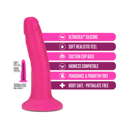 Neo Elite - 6-inch Silicone Dual-density Cock - Neon Pink