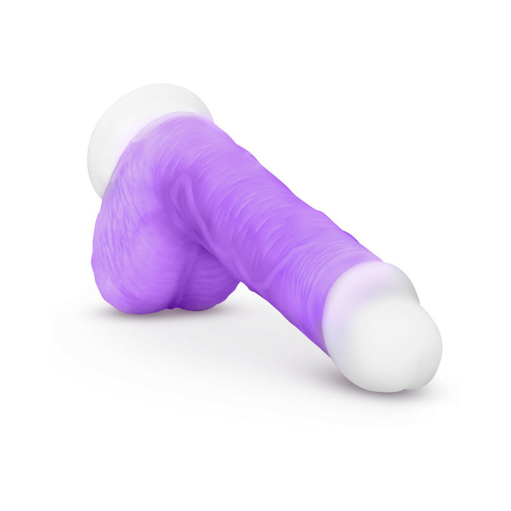 Neo Elite - 8-inch Silicone Dual-density Cock With Balls - Neon Purple