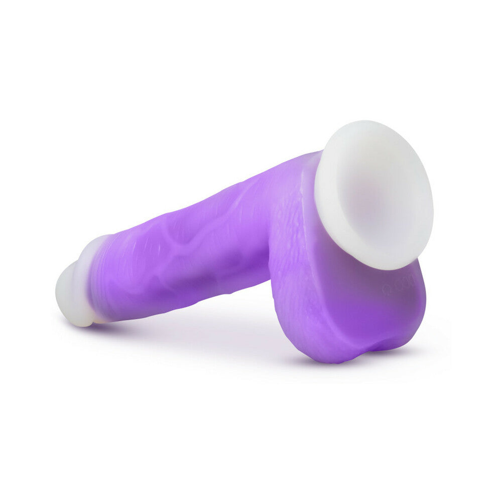Neo Elite - 8-inch Silicone Dual-density Cock With Balls - Neon Purple