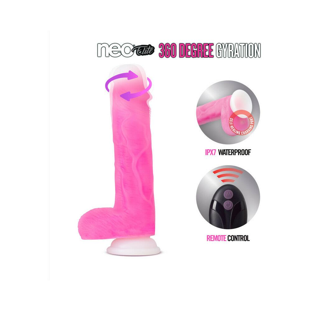 Neo Elite - 10-inch Silicone Dual-density Cock With Balls - Neon Purple