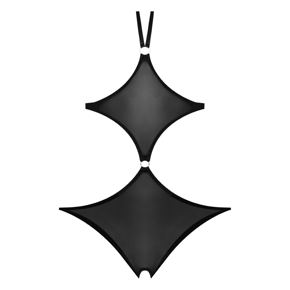 Magic Silk Sassy Cupless & Crotchless Teddy Black L/xl