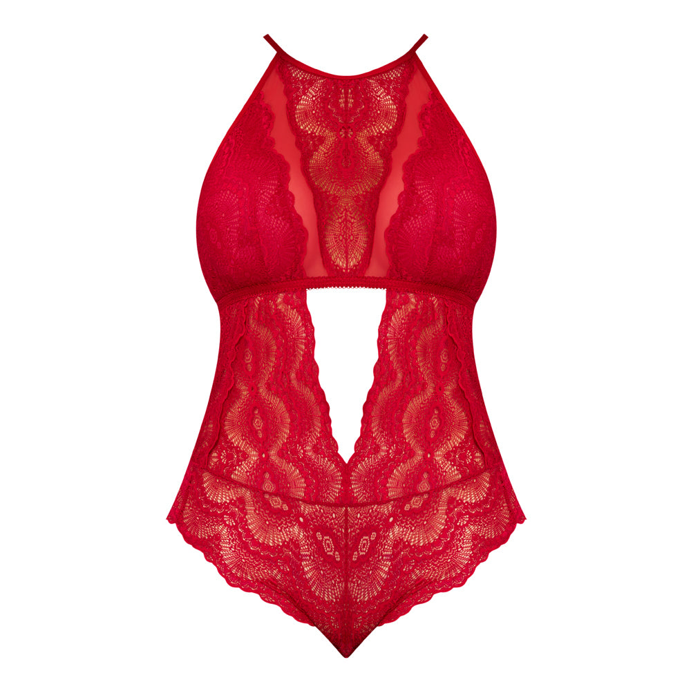 Magic Silk Sugar & Spice Teddy With Snap Crotch Red S/m
