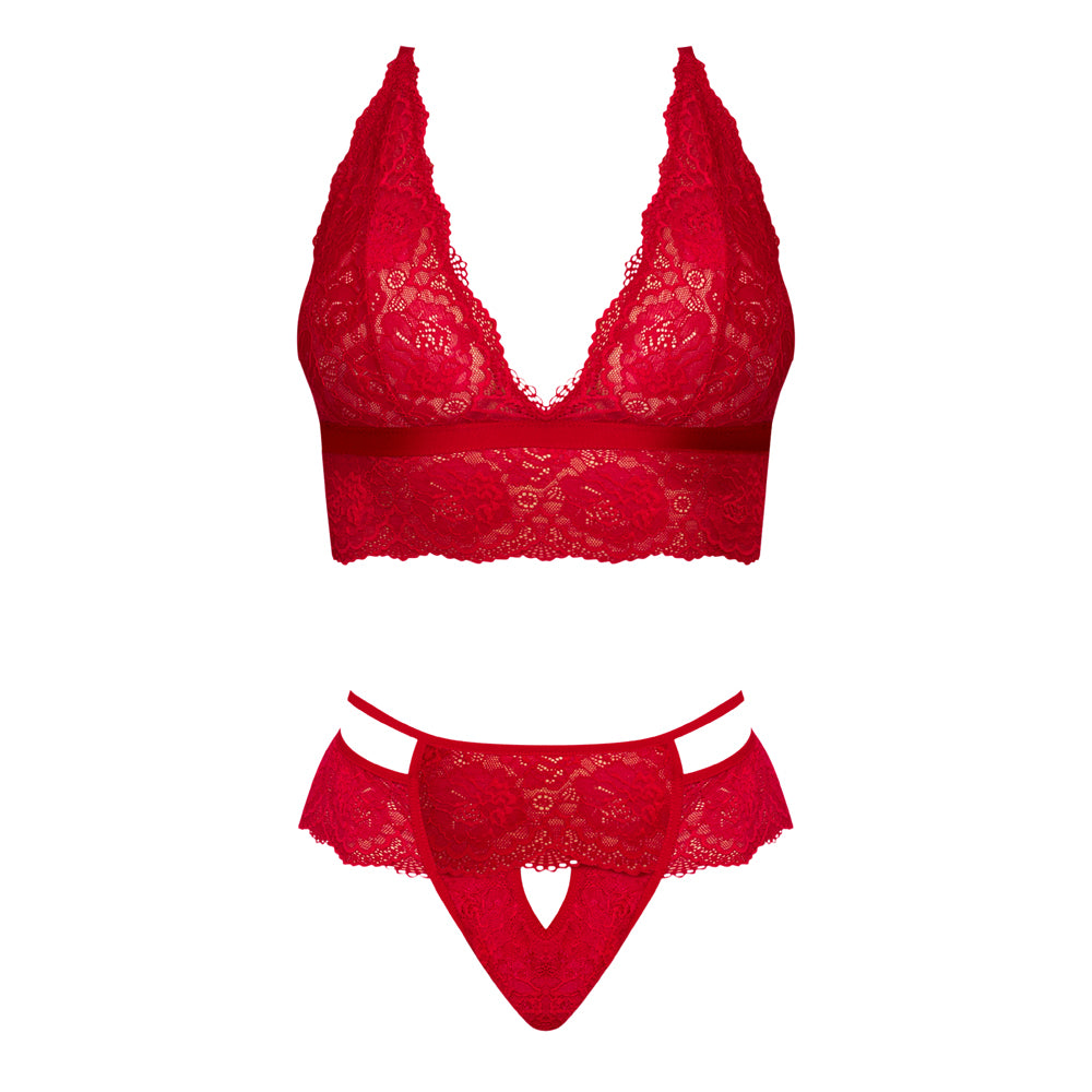Magic Silk Sugar & Spice Bra & Panty Set Red L/xl
