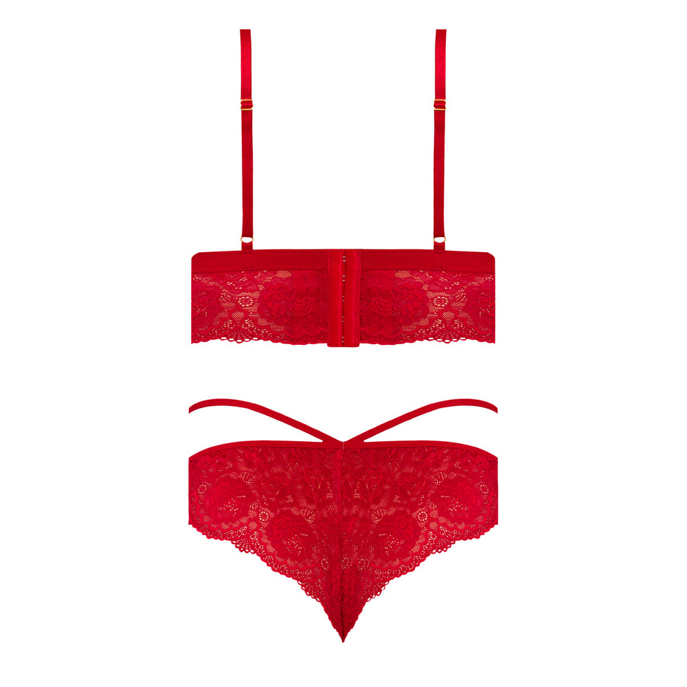 Magic Silk Sugar & Spice Bra & Panty Set Red L/xl