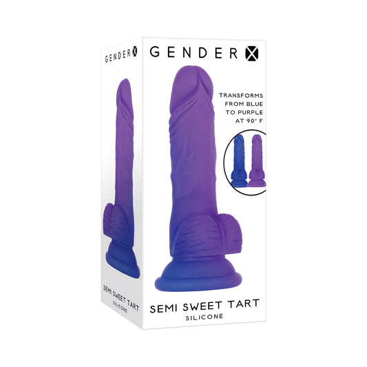 Gender X Semi Sweet Tart Color-changing Dildo Blue/purple