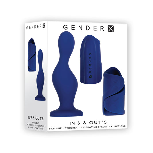 Gender X In's & Out's Dildo And Stroker Blue