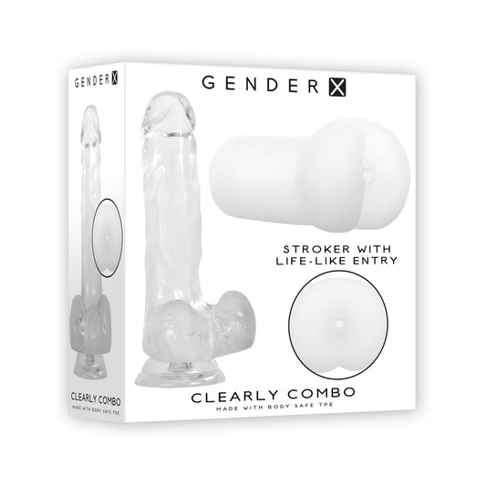 Gender X Clearly Combo Dildo And Stroker Clear
