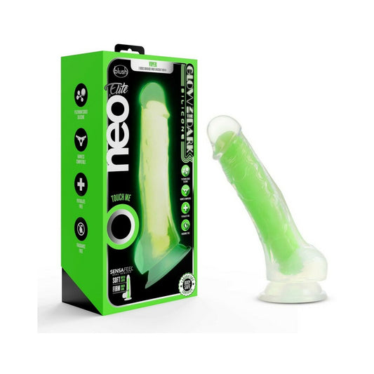 Neo Elite Viper Glow-in-the-dark 7" Silicone Dual-density Dildo Neon Green