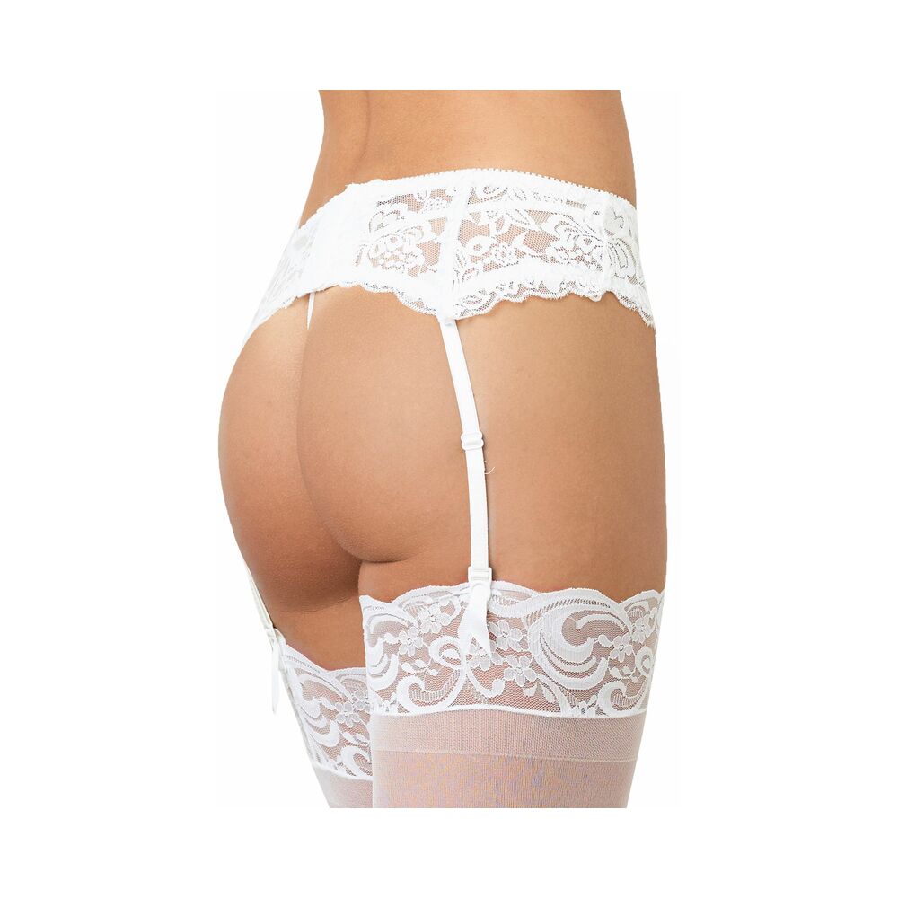 Dreamgirl Sexy And Delicate Scalloped Lace Garter Belt White Os Hanging
