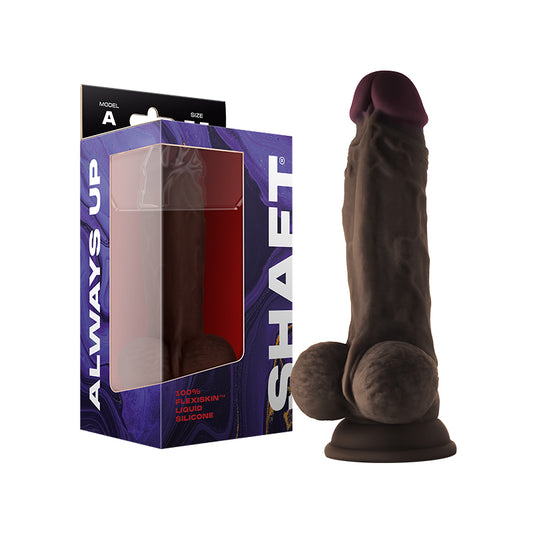 Shaft Model A Liquid Silicone Dong With Balls 7.5 In. Mahogany
