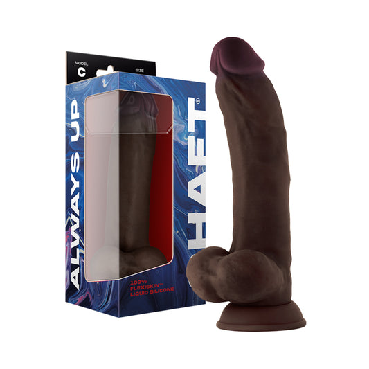 Shaft Model C Liquid Silicone Dong With Balls 9.5 In. Mahogany