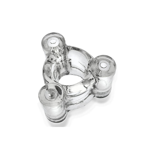 Oxballs Heavy Squeeze Weighted Squeeze Ballstretcher With 3 Stainless Steel Weights Clear