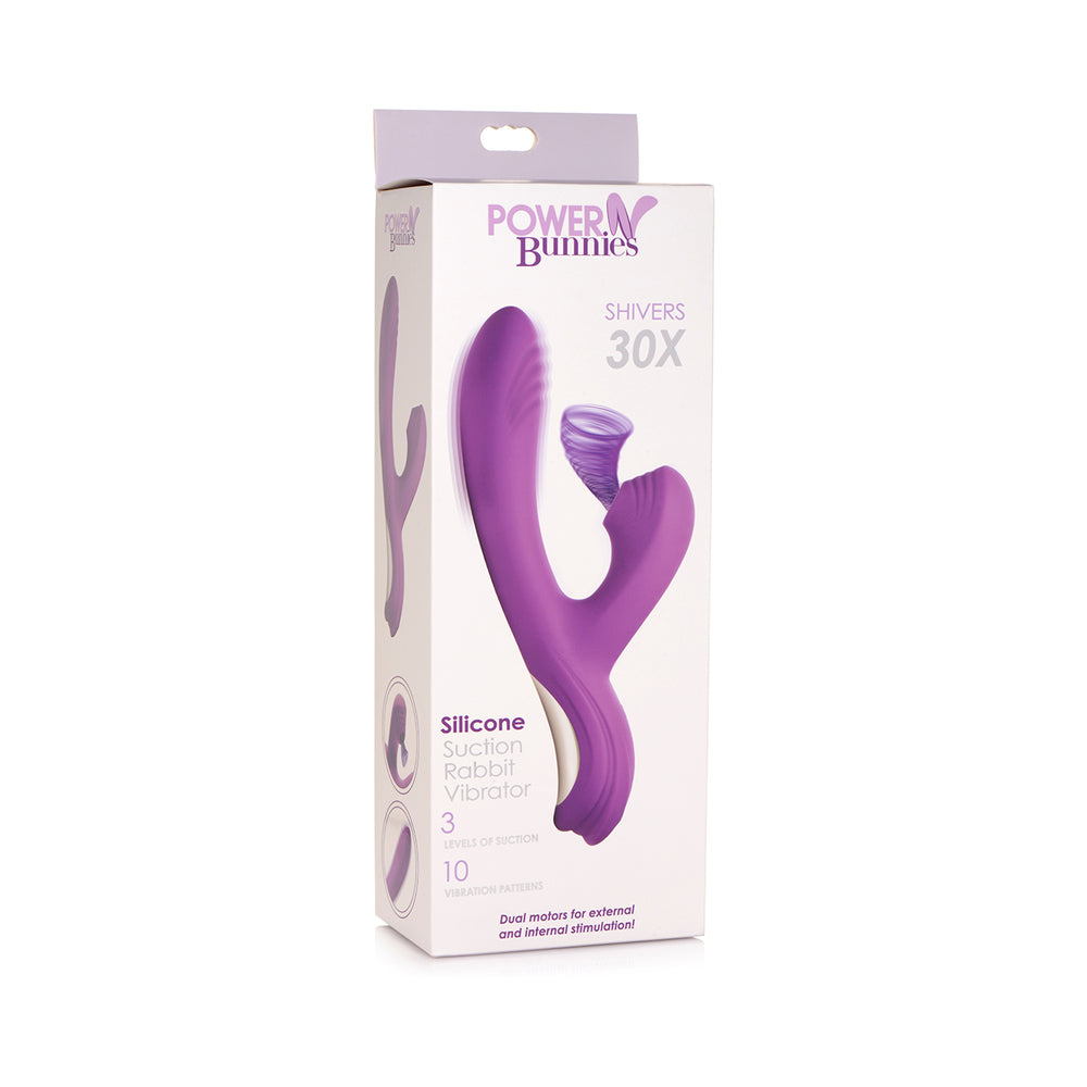 Power Bunny Shivers Suction Dual Stimulator Purple