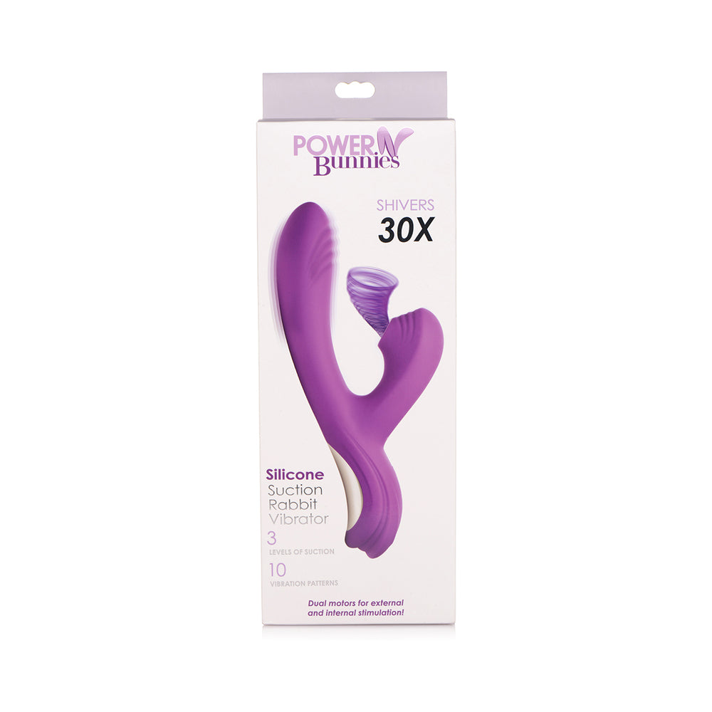 Power Bunny Shivers Suction Dual Stimulator Purple