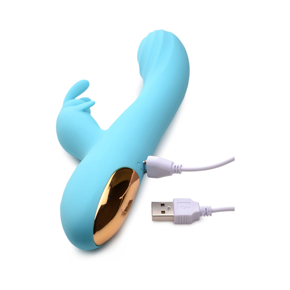 Power Bunny Snuggles Rabbit Vibe Silicone Rechargeable Teal