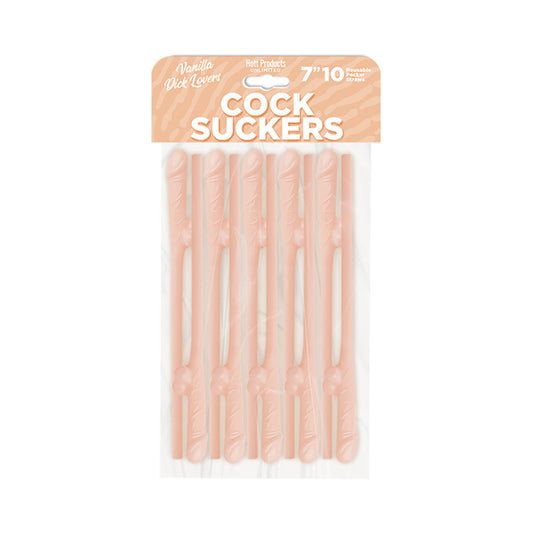 Cock Suckers Pecker Straws - Vanilla Lovers Pack of 10