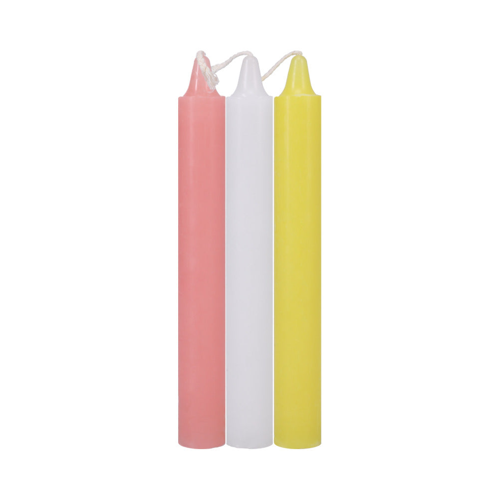 Japanese Drip Candles 3-pack Pink, White, Yellow