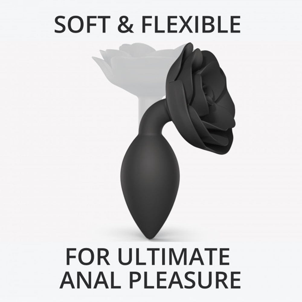 Love To Love Open Roses Anal Plug Large Black Onyx