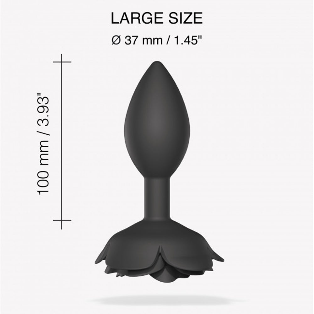 Love To Love Open Roses Anal Plug Large Black Onyx