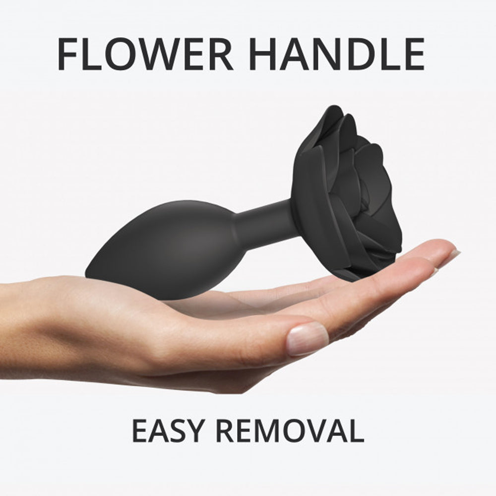 Love To Love Open Roses Anal Plug Large Black Onyx