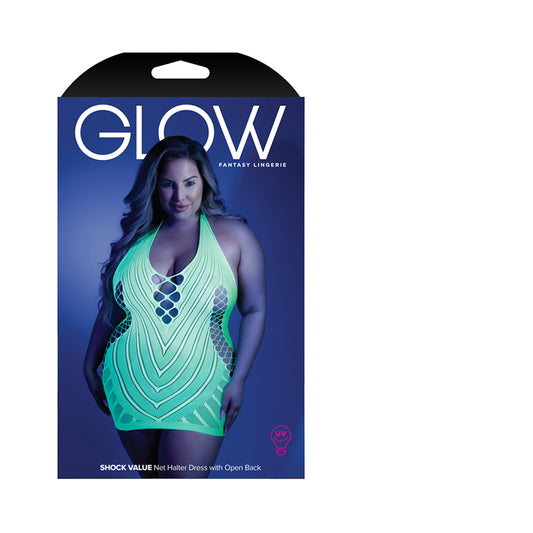 Glow Shock Value Halter Dress Neon Green Qs