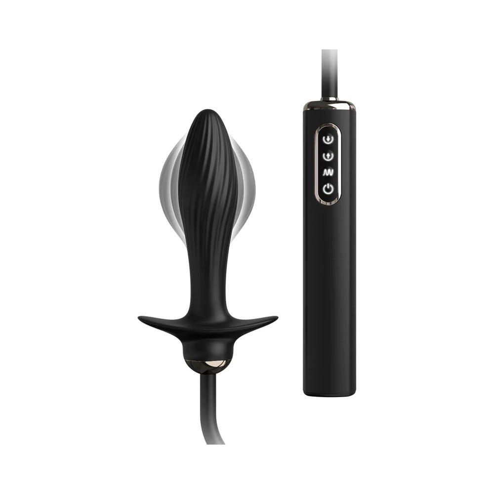 Anal Fantasy Elite Collection Auto Throb Inflatable Vibrating Plug - Black