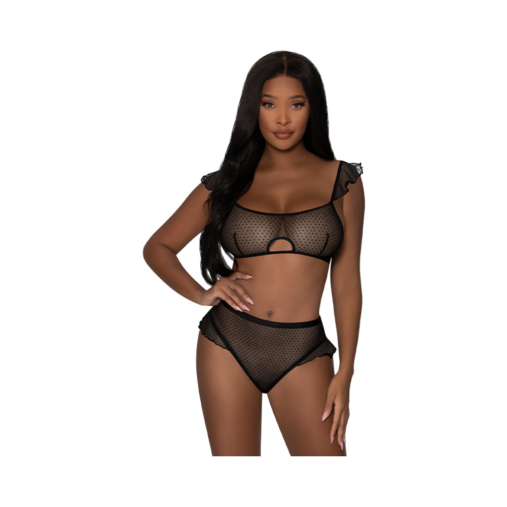Magic Silk Girl Next Door Bralette & Panty Black L/lx