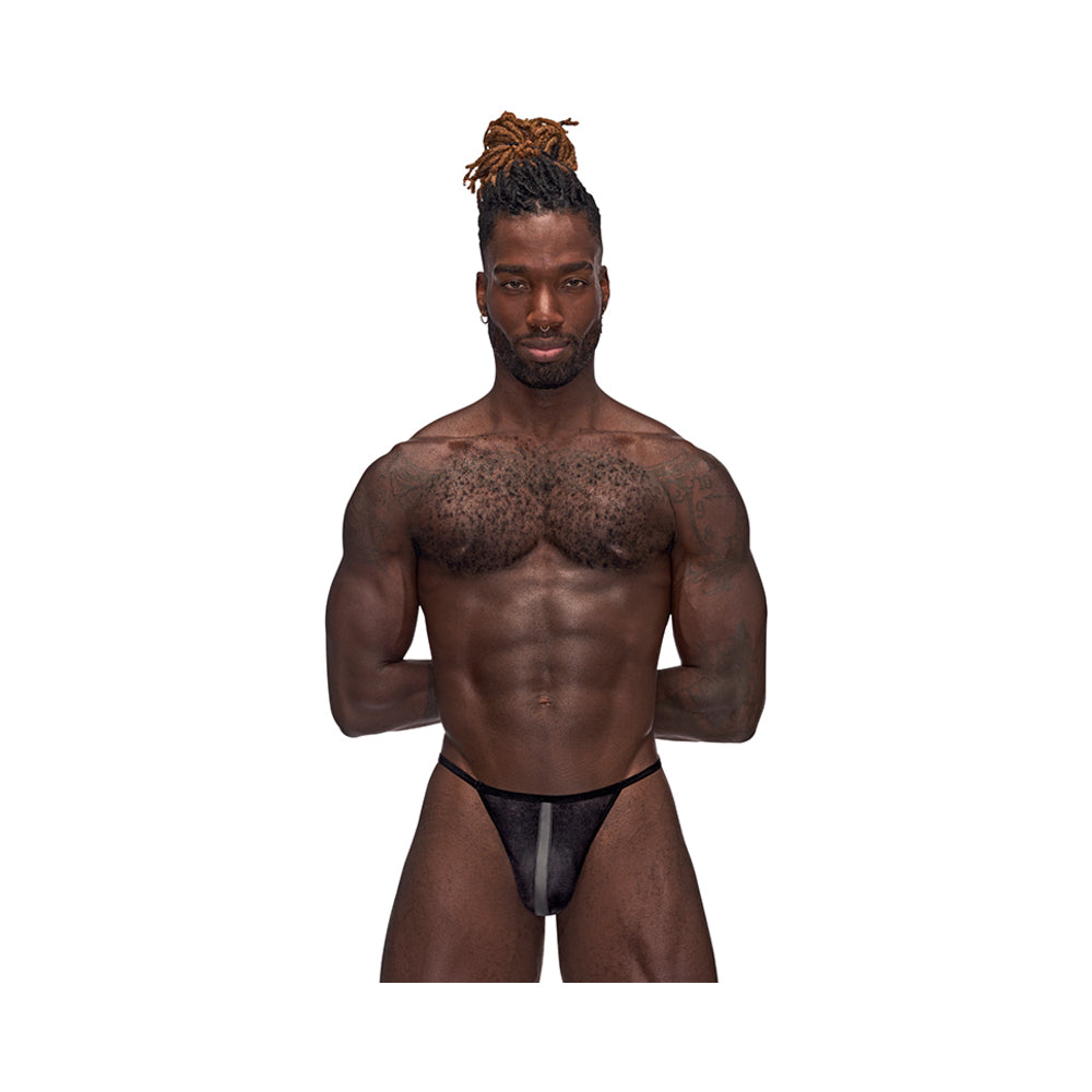 Mp Landing Strip Micro Thong Black L/xl