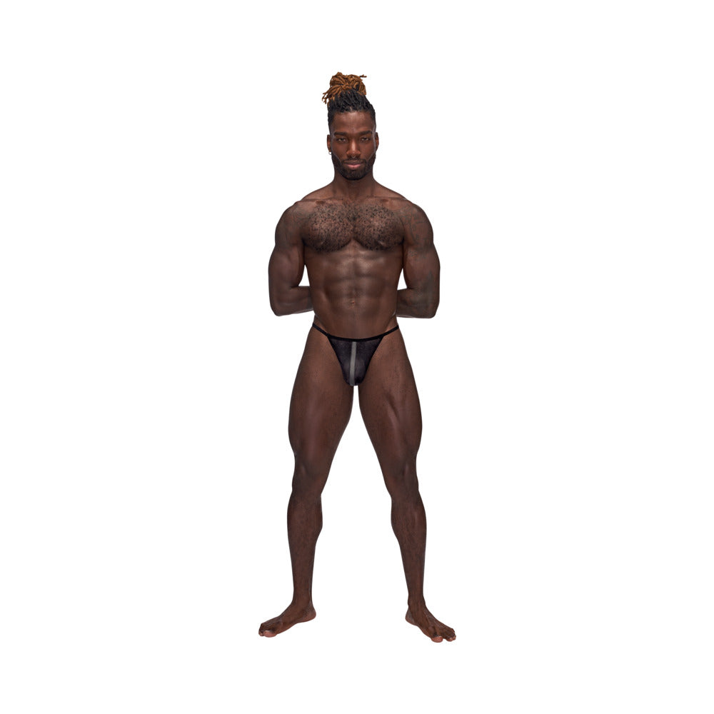 Mp Landing Strip Micro Thong Black L/xl