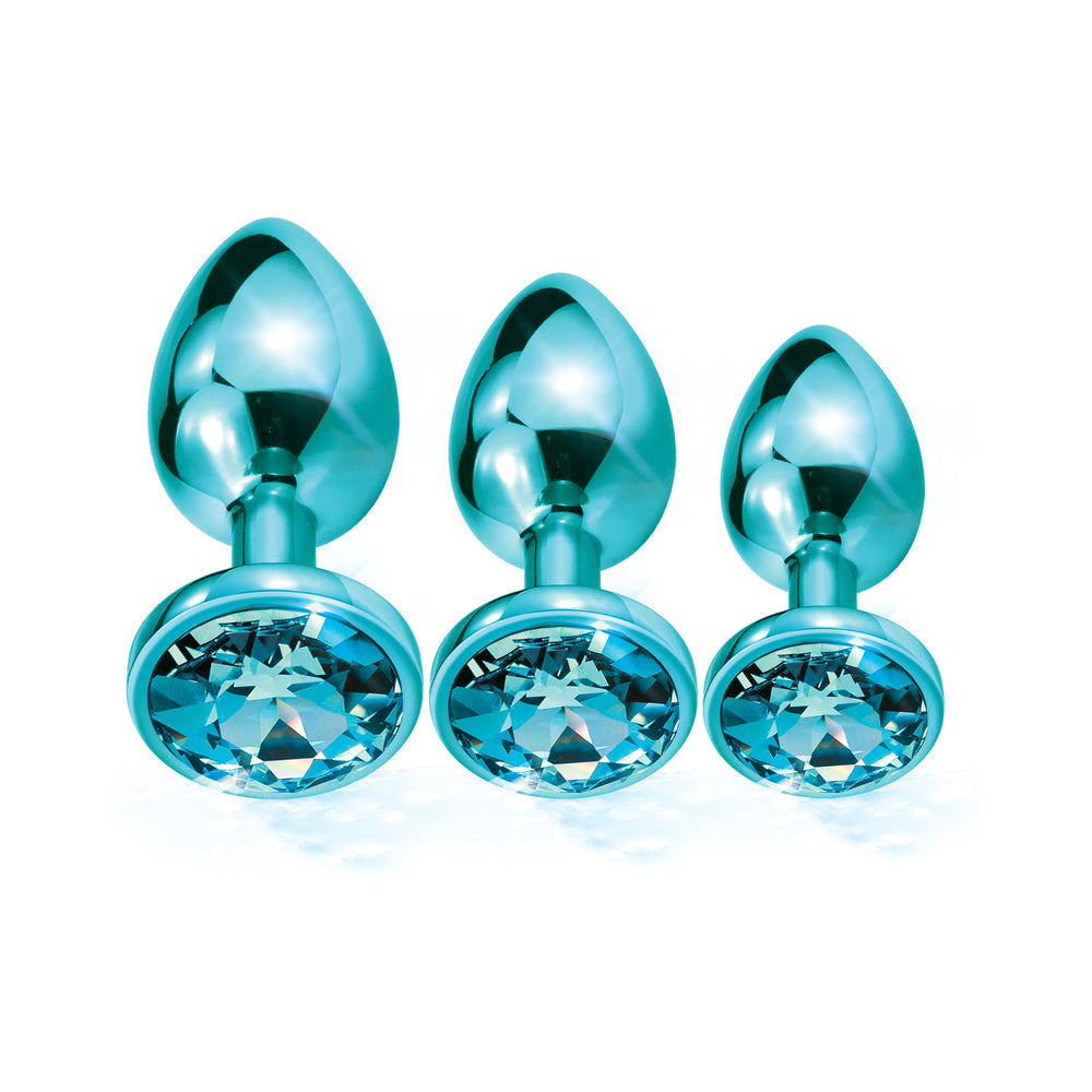 Nixie Metal Butt Plugtrainerset 3-piece Blue Metallic