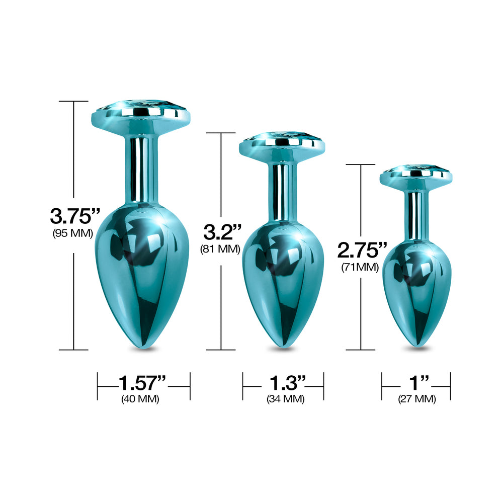 Nixie Metal Butt Plugtrainerset 3-piece Blue Metallic