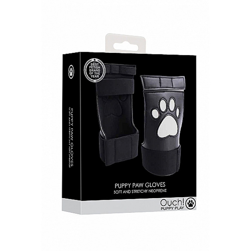 Puppy Play Neoprene Puppy Paw Gloves Black