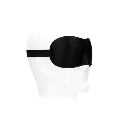 Ouch! Black & White Satin Curvy Eye Mask With Elastic Straps Black