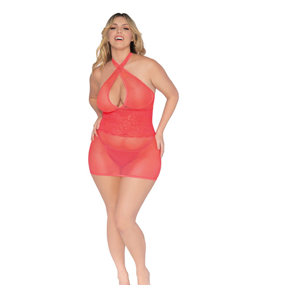 Dg Chemise & G-string Coral Queen