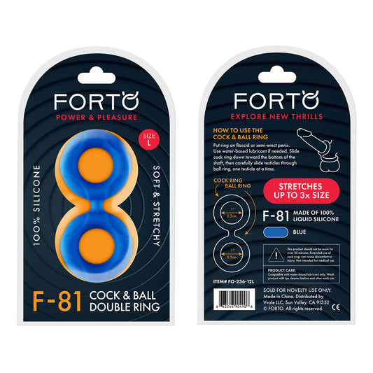 Forto F-81: Double Ring Liquid Silicone 44 Mm Blue