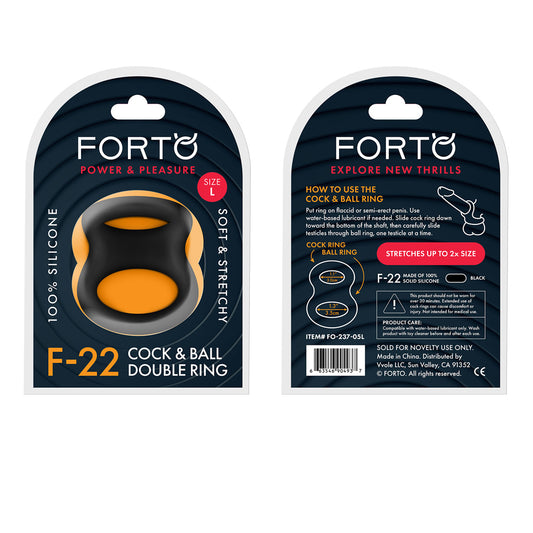 Forto F-22: Double Ring Liquid Silicone 53/55 Mm Black