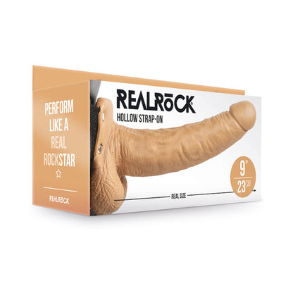 Realrock Hollow Strap-on With Balls 9 In. Mocha