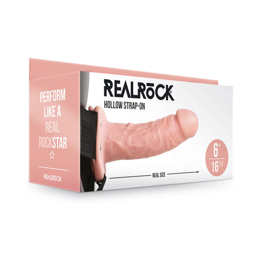 Realrock Hollow Strap-on Without Balls 6 In. Vanilla