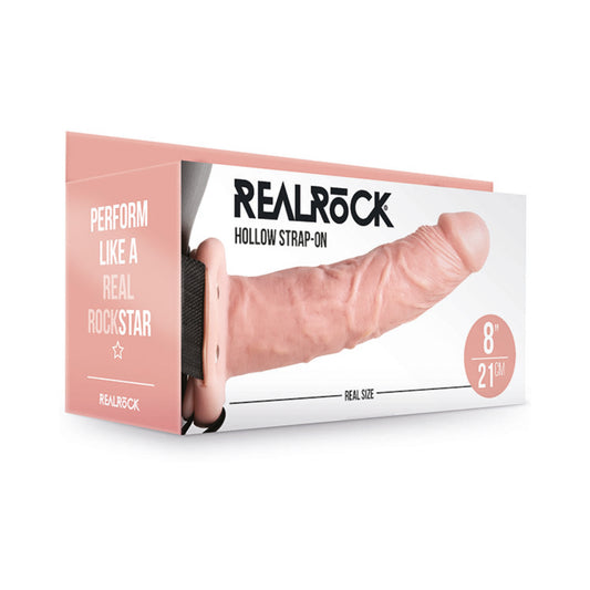 Realrock Hollow Strap-on Without Balls 8 In. Vanilla