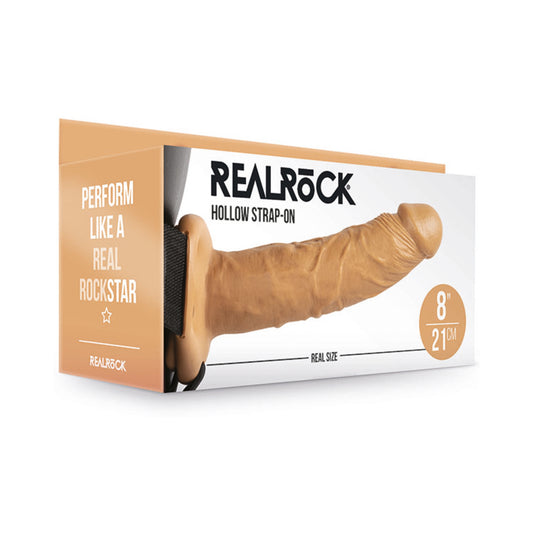 Realrock Hollow Strap-on Without Balls 8 In. Caramel