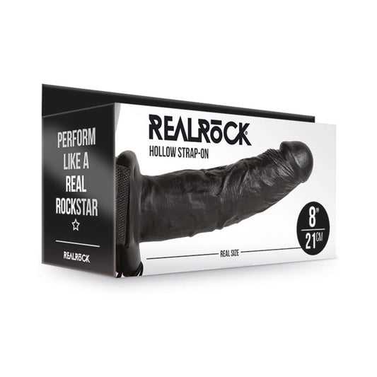 Realrock Hollow Strap-on Without Balls 8 In. Chocolate